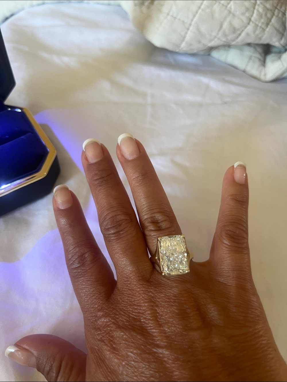 Lab diamond engagement ring 10.10 carats in gold 14 size 7